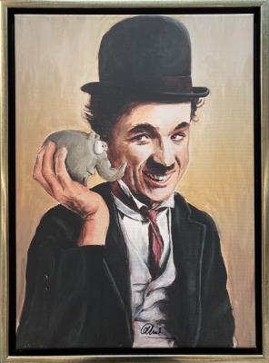 OTTO WAALKES: Charlie Chaplin (Leinwanddruck)